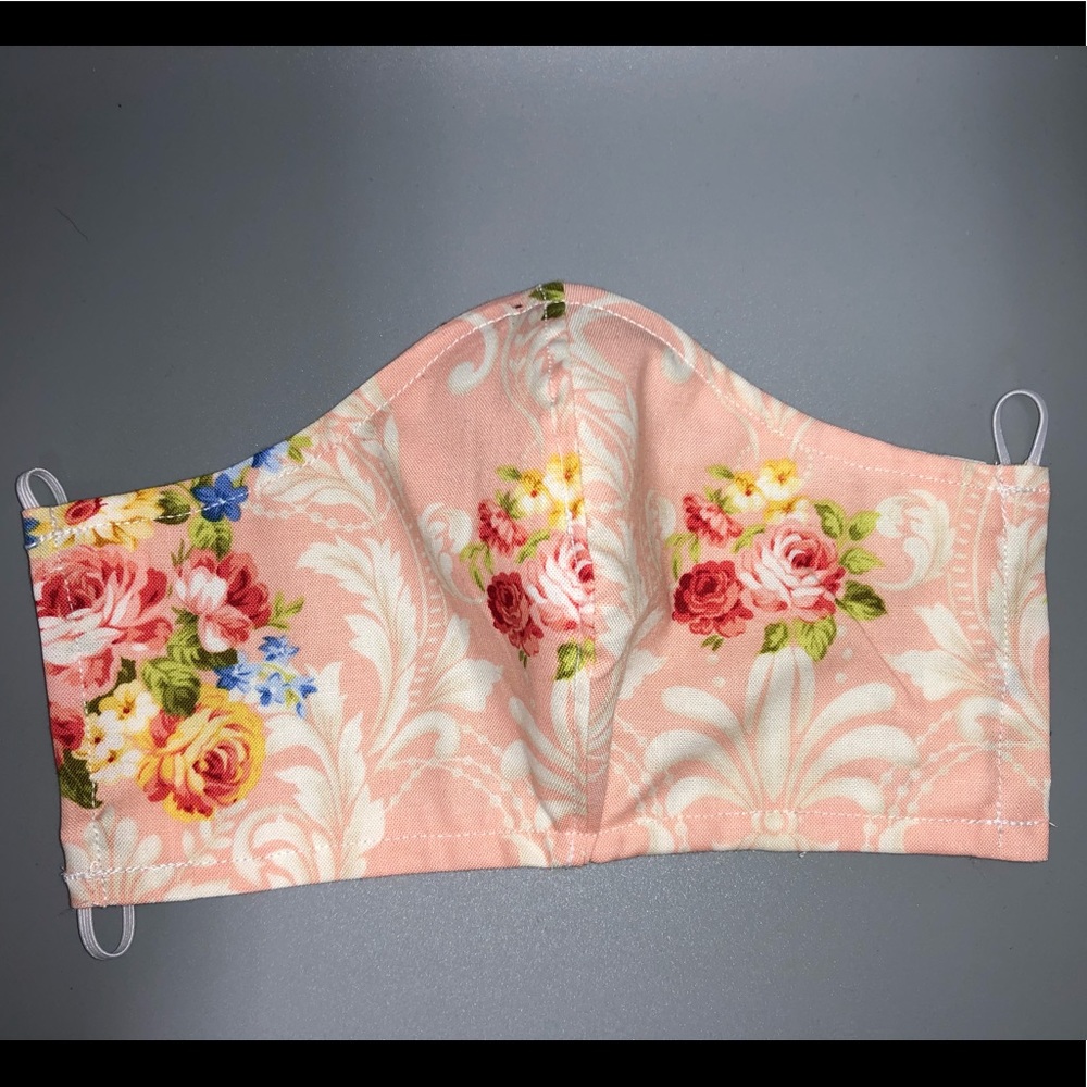 Pink Floral fabrics face mask